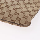 GUCCI GG Canvas Shoulder Bag Beige Silver 113013 Auth 186678-16
