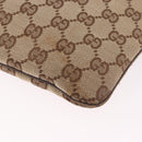 GUCCI GG Canvas Shoulder Bag Beige Silver 113013 Auth 186678-18