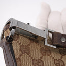 GUCCI GG Canvas Shoulder Bag Beige Silver 113013 Auth 186678-10
