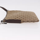 GUCCI GG Canvas Shoulder Bag Beige Silver 113013 Auth 186678-5