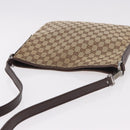 GUCCI GG Canvas Shoulder Bag Beige Silver 113013 Auth 186678-7