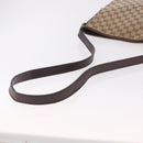 GUCCI GG Canvas Shoulder Bag Beige Silver 113013 Auth 186678-8