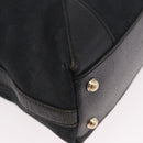 GUCCI GG Canvas Hand Bag Black Gold 153024 Auth 186680-12