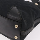 GUCCI GG Canvas Hand Bag Black Gold 153024 Auth 186680-13