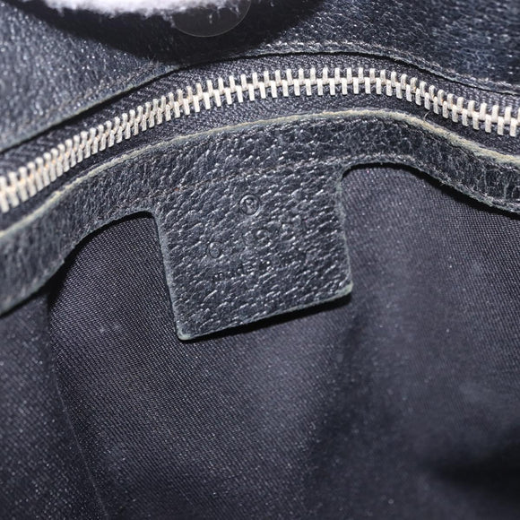 GUCCI GG Canvas Hand Bag Black Gold 153024 Auth 186680