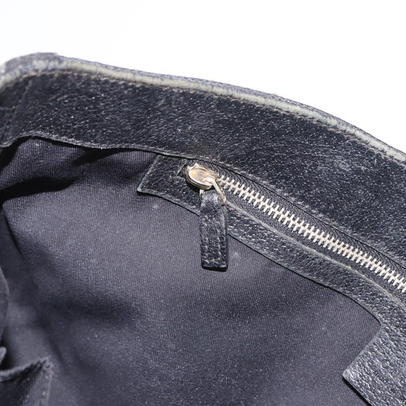 GUCCI GG Canvas Hand Bag Black Gold 153024 Auth 186680