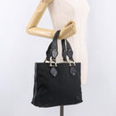 GUCCI GG Canvas Hand Bag Black Gold 153024 Auth 186680-21