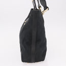 GUCCI GG Canvas Hand Bag Black Gold 153024 Auth 186680-4