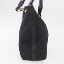 GUCCI GG Canvas Hand Bag Black Gold 153024 Auth 186680-5