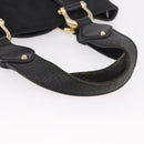 GUCCI GG Canvas Hand Bag Black Gold 153024 Auth 186680-7