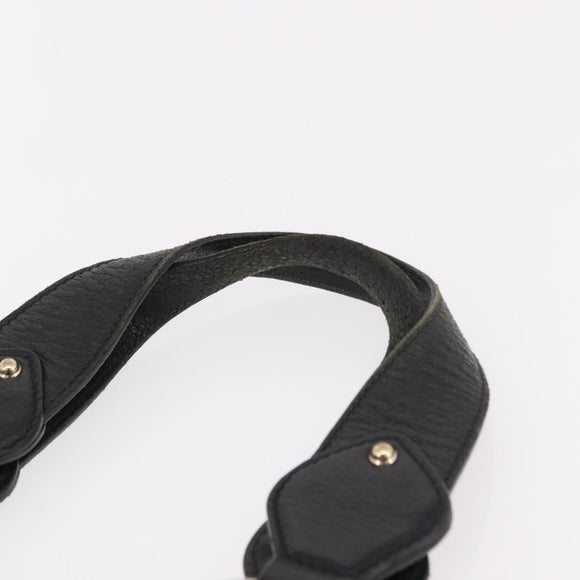 GUCCI GG Canvas Hand Bag Black Gold 153024 Auth 186680