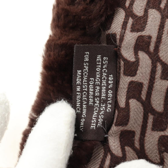 HERMES Scarf Orirag Brown Auth 186683M
