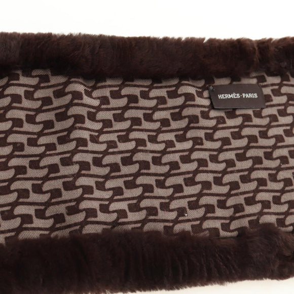 HERMES Scarf Orirag Brown Auth 186683M