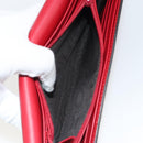 GUCCI GG Canvas Guccissima Long Wallet Leather Red Gold 388679 Auth 186684A-10