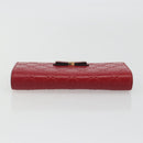 GUCCI GG Canvas Guccissima Long Wallet Leather Red Gold 388679 Auth 186684A-5