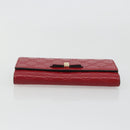 GUCCI GG Canvas Guccissima Long Wallet Leather Red Gold 388679 Auth 186684A-6
