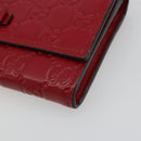 GUCCI GG Canvas Guccissima Long Wallet Leather Red Gold 388679 Auth 186684A-7