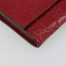 GUCCI GG Canvas Guccissima Long Wallet Leather Red Gold 388679 Auth 186684A-14