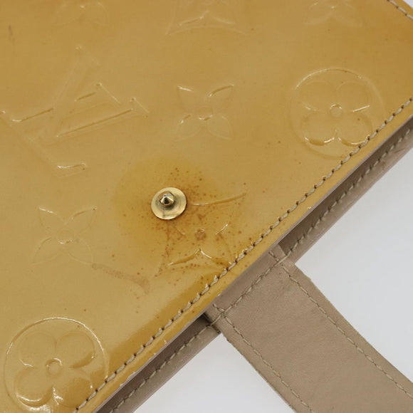LOUIS VUITTON Monogram Vernis Agenda PM Cover Beige R21001 LV Auth 186685