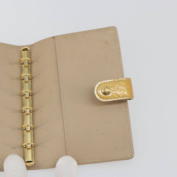 LOUIS VUITTON Monogram Vernis Agenda PM Cover Beige R21001 LV Auth 186685