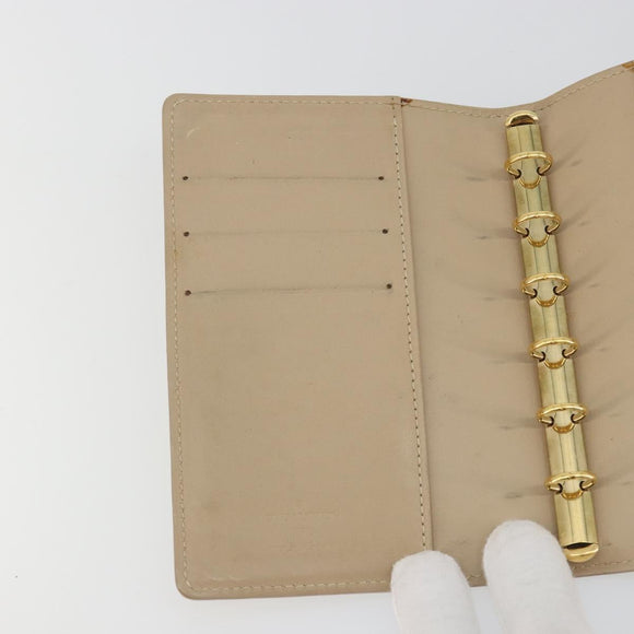 LOUIS VUITTON Monogram Vernis Agenda PM Cover Beige R21001 LV Auth 186685