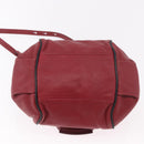 Chloe Etel Hand Bag Leather 2way Red Gold Auth 186692-5