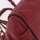 Chloe Etel Hand Bag Leather 2way Red Gold Auth 186692-16