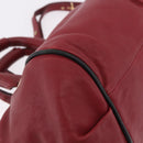 Chloe Etel Hand Bag Leather 2way Red Gold Auth 186692-18