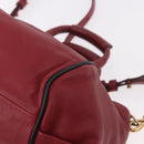 Chloe Etel Hand Bag Leather 2way Red Gold Auth 186692-19