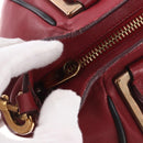 Chloe Etel Hand Bag Leather 2way Red Gold Auth 186692-9