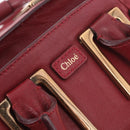 Chloe Etel Hand Bag Leather 2way Red Gold Auth 186692-21