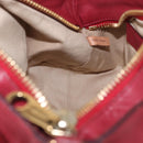 Chloe Etel Hand Bag Leather 2way Red Gold Auth 186692-24