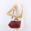 Chloe Etel Hand Bag Leather 2way Red Gold Auth 186692-26