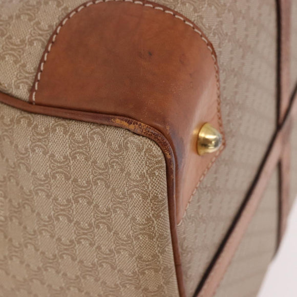 CELINE Macadam Canvas Hand Bag PVC Beige Gold Auth 186693
