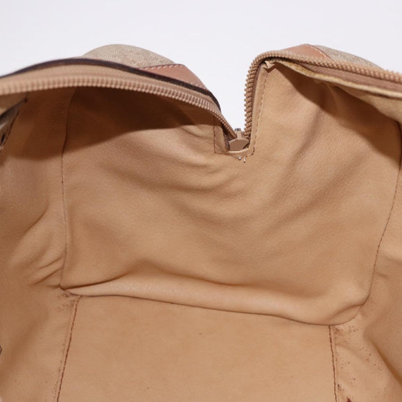 CELINE Macadam Canvas Hand Bag PVC Beige Gold Auth 186693