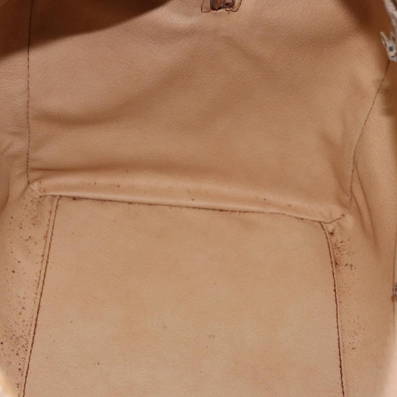 CELINE Macadam Canvas Hand Bag PVC Beige Gold Auth 186693