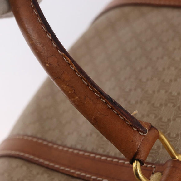 CELINE Macadam Canvas Hand Bag PVC Beige Gold Auth 186693