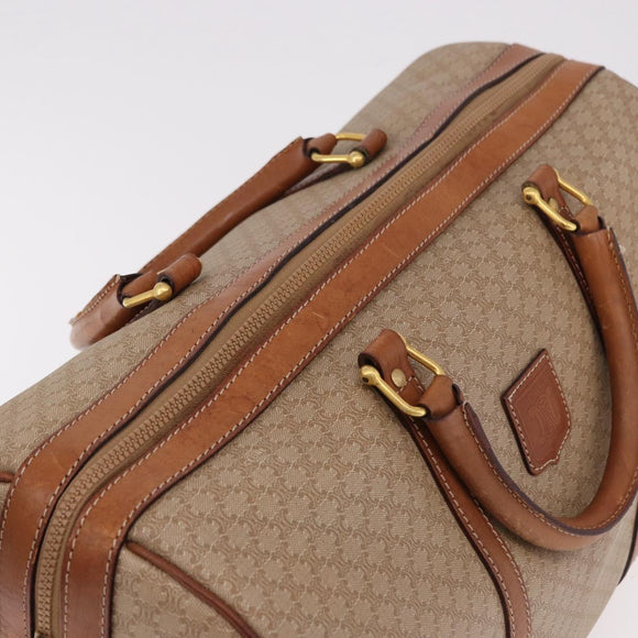 CELINE Macadam Canvas Hand Bag PVC Beige Gold Auth 186693