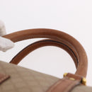 CELINE Macadam Canvas Hand Bag PVC Beige Gold Auth 186693-14