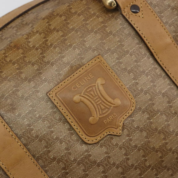 CELINE Macadam Canvas Hand Bag PVC Beige Gold Auth 186694