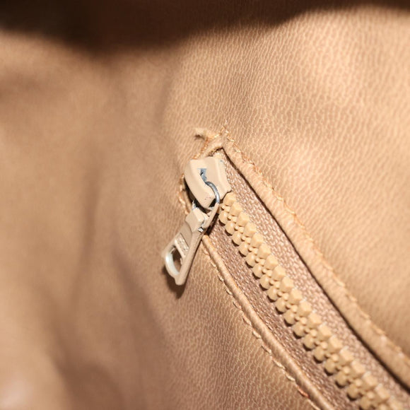 CELINE Macadam Canvas Hand Bag PVC Beige Gold Auth 186694