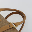 CELINE Macadam Canvas Hand Bag PVC Beige Gold Auth 186694-8