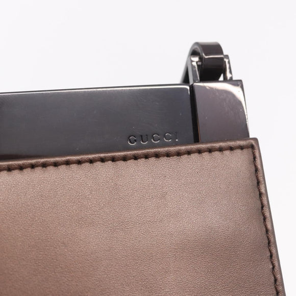 GUCCI Shoulder Bag Leather Brown 004 0406 0492 Auth 186696
