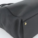 FENDI 2JOURS Tote Bag Leather Black Gold Auth 186697A-16