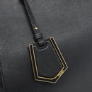 FENDI 2JOURS Tote Bag Leather Black Gold Auth 186697A-17