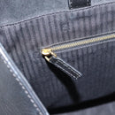 FENDI 2JOURS Tote Bag Leather Black Gold Auth 186697A-21