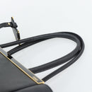 FENDI 2JOURS Tote Bag Leather Black Gold Auth 186697A-8