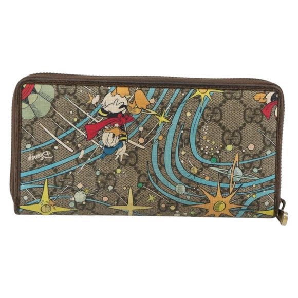 GUCCI GG Supreme Wallet PVC Beige 647940 Auth 186699A