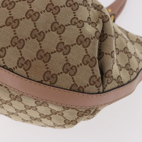 GUCCI GG Canvas Tote Bag Beige Gold 269953 Auth 186704A