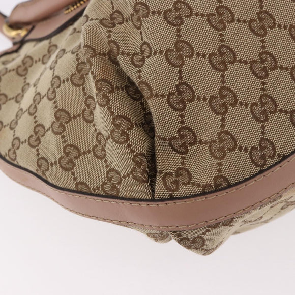 GUCCI GG Canvas Tote Bag Beige Gold 269953 Auth 186704A